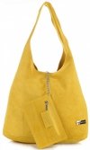 Kožené kabelka shopper bag Vittoria Gotti žltá V8802