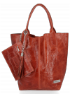 Kožené kabelka shopper bag Vittoria Gotti hnedá B15
