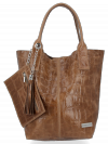 Kožené kabelka shopper bag Vittoria Gotti zemitá B15