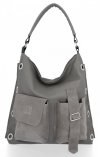 Kožené kabelka shopper bag Roberto Ricci šedá 19145
