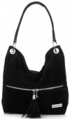 Kožené kabelka shopper bag Vittoria Gotti čierna V3821