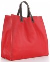 Kožené kabelka univerzálna Genuine Leather červená 691756