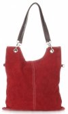 Kožené kabelka listonoška Genuine Leather červená 517