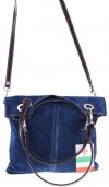 Kožené kabelka listonoška Genuine Leather 222 tmavo modrá