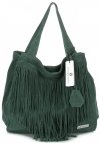Kožené kabelka shopper bag Vittoria Gotti fľašková zelená V6048