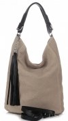 Kožené kabelka shopper bag Genuine Leather zemitá G100