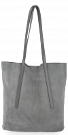 Kožené kabelka shopper bag Vittoria Gotti šedá V6590C
