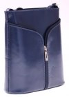 Kožené kabelka listonoška Genuine Leather 208 tmavo modrá