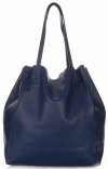 Kožené kabelka shopper bag Genuine Leather tmavo modrá 1158