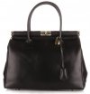Kožené kabelka kufrík Genuine Leather čierna 816(2