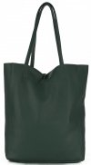 Kožené kabelka shopper bag Vittoria Gotti fľašková zelená V577