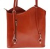 Kožené kabelka listová kabelka Genuine Leather ryšavá 491
