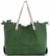 Kožené kabelka shopper bag Vittoria Gotti fľašková zelená V5902