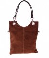 Kožené kabelka listonoška Genuine Leather 222 hnedá