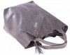 Kožené kabelka shopper bag Genuine Leather svetlo šedá 555