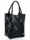 Kožené kabelka shopper bag Vittoria Gotti tmavo modrá B15