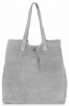 Kožené kabelka shopper bag Vittoria Gotti svetlo šedá V205454