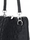 Kožené kabelka listonoška Genuine Leather čierna 218