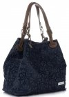 Kožené kabelka shopper bag Vittoria Gotti tmavo modrá V80049