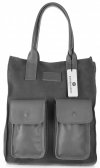 Kožené kabelka shopper bag Vittoria Gotti šedá V27A