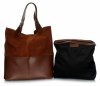 Kožené kabelka shopper bag Genuine Leather hnedá 605