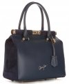 Kožené kabelka kufrík Vittoria Gotti tmavo modrá V816(1
