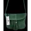 Kožené kabelka listonoška Vittoria Gotti fľašková zelená DB20