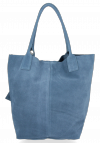 Kožené kabelka shopper bag Vittoria Gotti svetlo modrá V5190