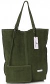Kožené kabelka shopper bag Vittoria Gotti zelená V22