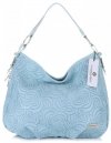 Kožené kabelka shopper bag Vittoria Gotti svetlo modrá V80013