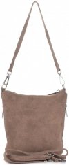 Kožené kabelka listonoška Genuine Leather zemitá 85A