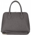 Kožené kabelka kufrík Genuine Leather šedá 80032