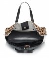 Kožené kabelka shopper bag Genuine Leather čierna 806576