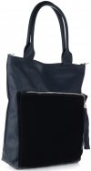 Kožené kabelka shopper bag Vittoria Gotti tmavo modrá V270