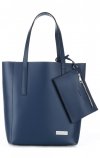 Kožené kabelka shopper bag Vittoria Gotti tmavo modrá V3121