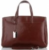 Kožené kabelka kufrík Genuine Leather hnedá 3239