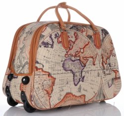 Cestovní taška na kolečkách s výsuvnou teleskopickou rukojetí Or&Mi World Multicolor - Béžová