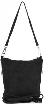 Kožené kabelka listonoška Genuine Leather černá 85A