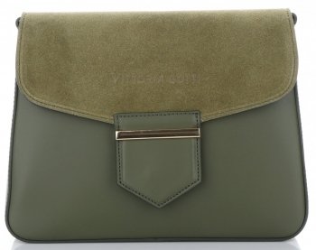 Kožené kabelka listonoška Vittoria Gotti zelená V71012
