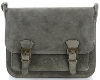 Kožené kabelka listonoška Genuine Leather tmavě béžová 1643