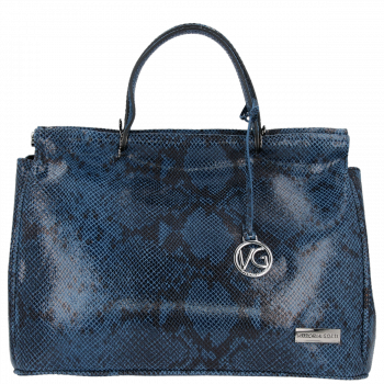 Kožené kabelka kufřík Vittoria Gotti modrá V028PIT