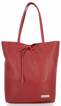 Kožené kabelka shopper bag Vittoria Gotti bordová V21E
