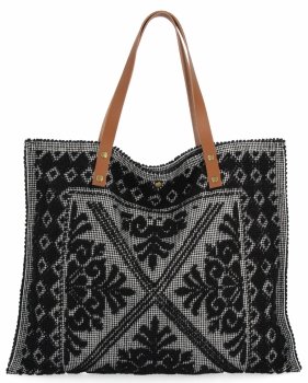 Italská Kabelka Shopper Bag v Módních Vzorech 5887 Černá