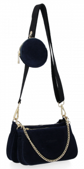 Kožené kabelka univerzální Vittoria Gotti tmavě modrá B40
