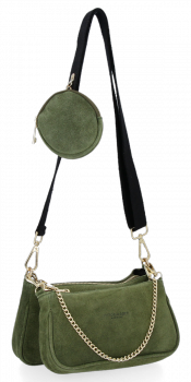 Kožené kabelka univerzální Vittoria Gotti zelená B40