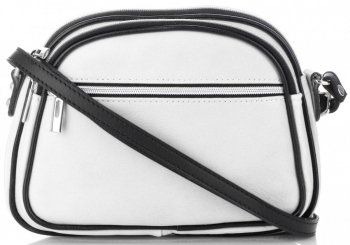 Kožené kabelka listonoška Genuine Leather bílá 5100