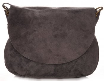 Kožené kabelka listonoška Genuine Leather šedá 1324