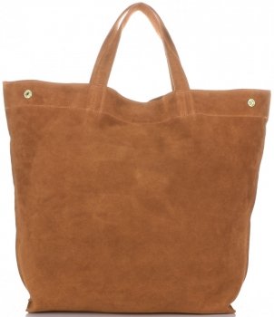 Kožené kabelka shopper bag Vera Pelle zrzavá A19