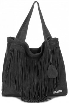 Kožené kabelka shopper bag Vittoria Gotti černá V6048