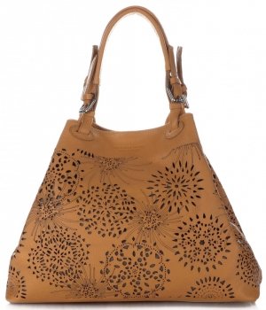 Kožené kabelka shopper bag Vittoria Gotti zrzavá V8913